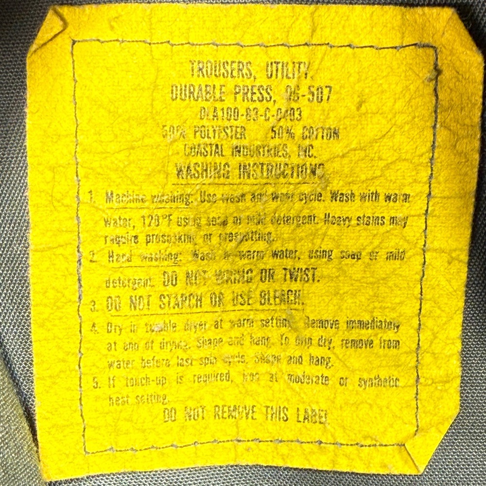 Vintage US Military OG-507 Utility Fatigue Pants Men (Fit 28x32) 30x31 Green 80s - Picture 13 of 14